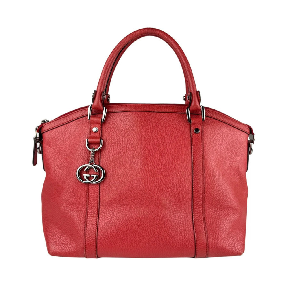 Gucci Bree Leather 2Way Shoulder Bag Red